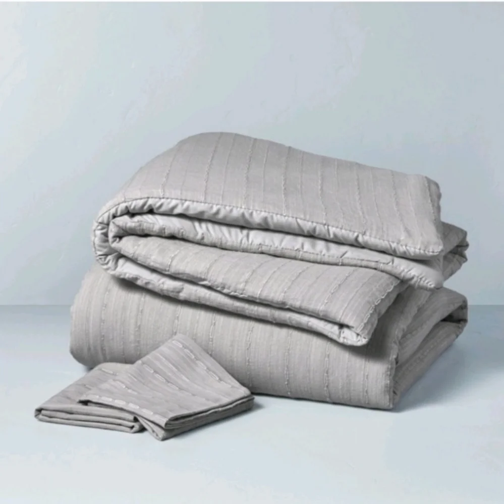 Hearth & Hand w/Magnolia King Washed Loop StripeDuvet Cover Bedding set …